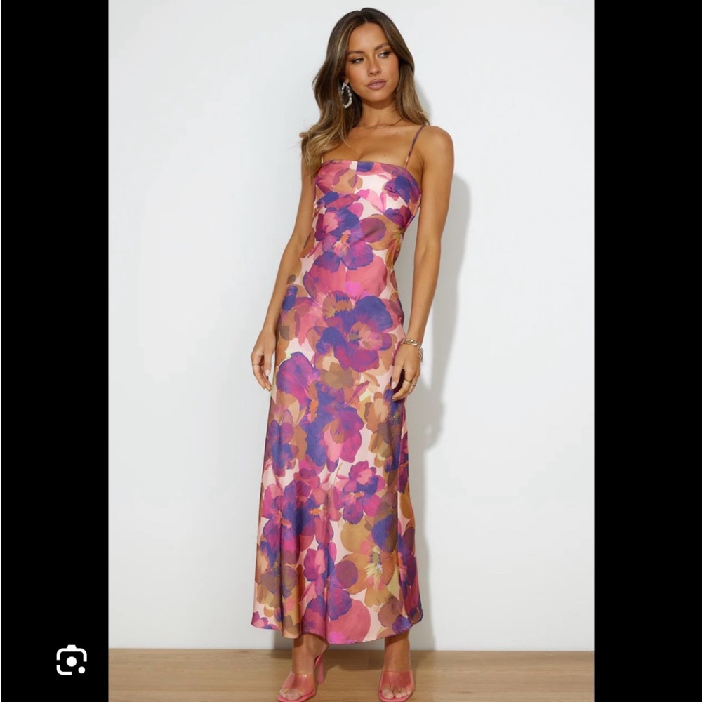 Hello Molly Pink and Purple Floral Maxi Dress